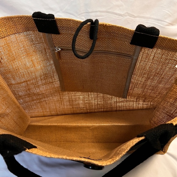 Hello Weekend Burlap Tote Bag - Picture 4 of 7